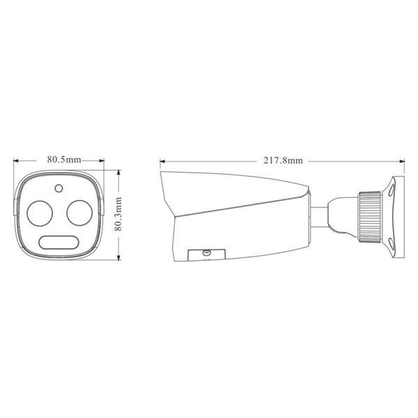 Тепловізійна IP-відеокамера TVT TD-5422E1-VT(3/PE) Thermal 256x192 f=3.2mm Optical 5Mp f=4mm 77-00314 фото