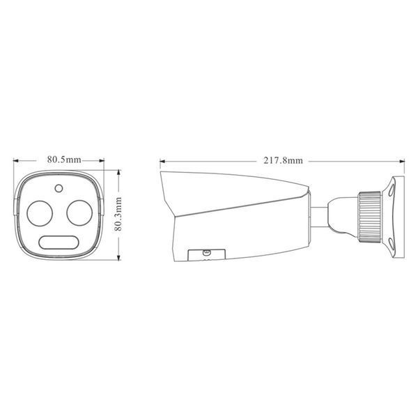 Тепловізійна IP-відеокамера TVT TD-5422E1-VT(7/PE) Thermal 256x192 f=7mm Optical 5Mp f=8mm 77-00315 фото