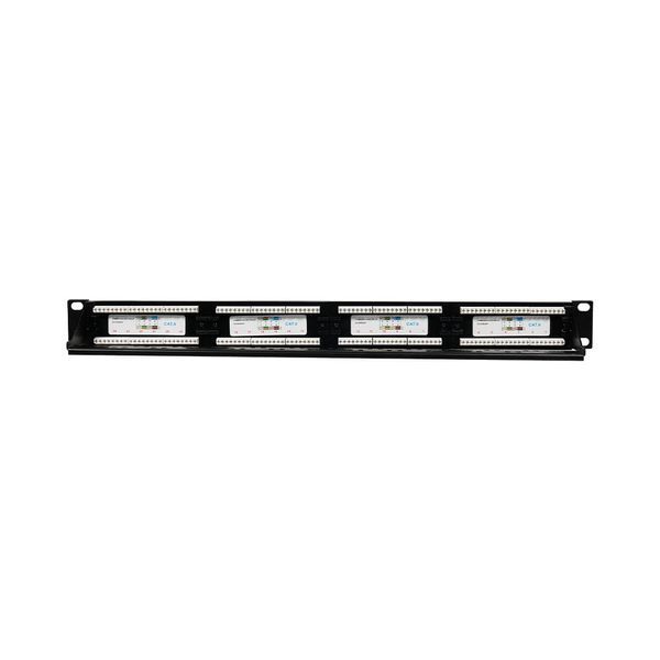 Патч-панель 24 порти NVC-PN-01/24 CAT5/CAT6 19" 1U неекранована, з заднім організатором кабелю 73-00144 фото