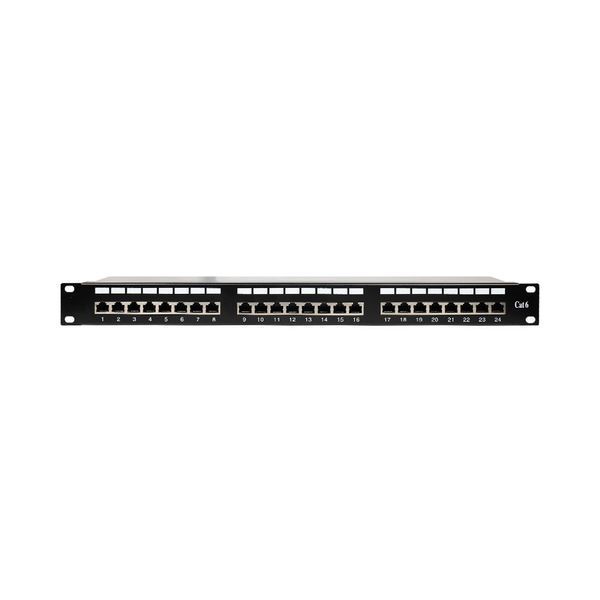 Патч-панель 24 порти NVC-PN-12/24 CAT5/CAT6 19" 1U екранована 73-00145 фото