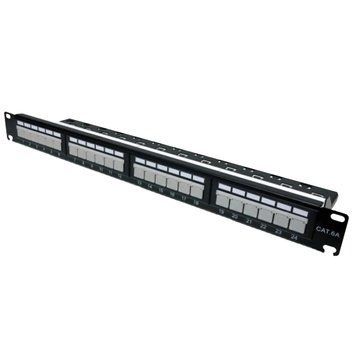 L&W ELECTRONICAL LW-PP74 Патч-панель 19" 24xRJ-45 UTP, кат. 6a, із заднім організатором з пластиковими шторками, LW 99-00006946 фото