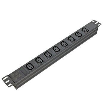 Kingda KD-IEC1008WKPB19A-C14 Блок 19" на 8 роз. С13, 10А, з індикат., без шнура, чорний, 1U, Kingda 99-00006962 фото