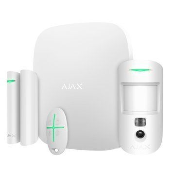 Комплект бездротової сигналізації Ajax StarterKit Cam Plus HDR White &mdash; Wi-Fi, 2G/3G/4G, Ethernet, фотоверифікація тривог 302695 фото