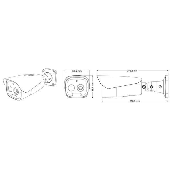Тепловізійна IP-відеокамера TVT TD-5463E1-VT2(9/PE) Thermal 640*512 f=9.1mm Optical 5Mp f=4mm 77-00459 фото