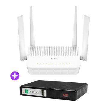 Комплект безперебійного зв&rsquo;язку: WiFi 6 Mesh-маршрутизатор Cudy WR3000H + Mini UPS SKE POE-432N 8800mAh 5V/9V/12V/15V/24V/PoE, Li-ion 4*2.2Ah 73-00544-42-00241 фото