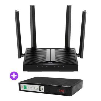Комплект безперебійного зв&rsquo;язку: WiFi 7 Mesh-маршрутизатор Cudy WR3600H + Mini UPS SKE POE-432N 8800mAh 5V/9V/12V/15V/24V/PoE, Li-ion 4*2.2Ah 73-00557-42-00241 фото
