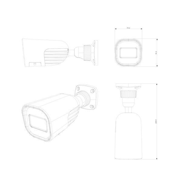 IP-відеокамера 5 Мп Provision-ISR BMH-THERMAL-7-V2 теплова (7 мм) + оптична (8 мм) для системи відеонагляду 303737 фото