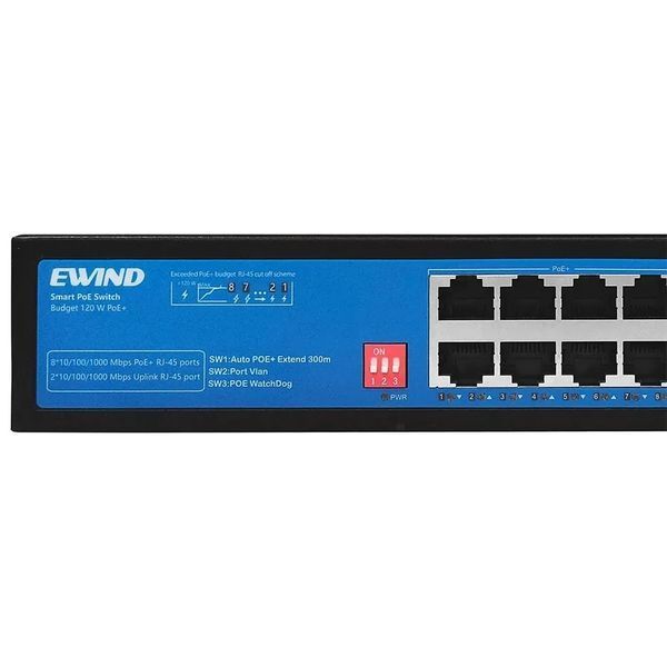 Ewind EW-S1910G-AP PoE Комутатор 10 портів некерований 99-00018261 фото