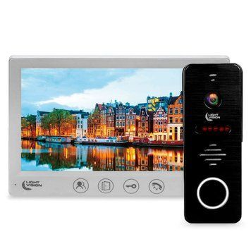Комплект відеодомофона Light Vision: домофон 7" AMSTERDAM FHD White та відеопанель RIO FHD Black 82-00206-82-00213 фото