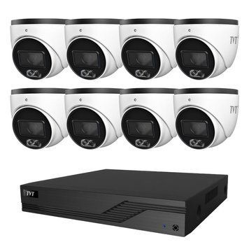 Комплект IP-відеонагляду на 8 камер TVT IP-Video Kit 8x4Mp (T) PoE: 8 купольних 4Mp відеокамер + 8-канальний 8Mp відеореєстратор 77-00328-4 фото